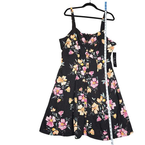 Trixxi Womens 2X Sun Dress Knee Length Floral Romantic Feminine Cottagecore Chic - Picture 6 of 12